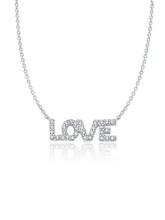 Pave Love Necklace Finished in Pure Platinum